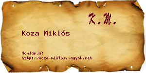 Koza Miklós névjegykártya